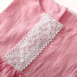 Nuevo Vestido de Encaje de Tres Piezas para Niña, Vestido Infantil de Algodón y Lino de Color Sólido, Vestido de Princesa - Product Image 5