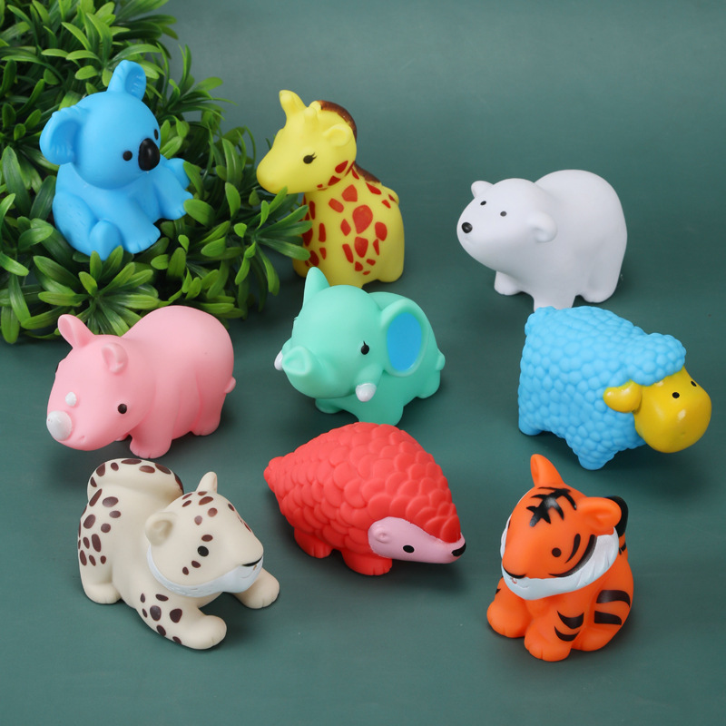 Juguetes de baño animales sin agujeros- 6 unidades, juguetes de baño suaves para niños sin agujeros, tortuga de aprendizaje bañera, hipopótamo, tigre, elefante, juguetes de baño cerdito