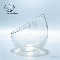 Vase en verre transparent à bords inclinés pour aquarium, décoration de bureau, terrarium pour mousse, conteneur écologique pour micro-paysage