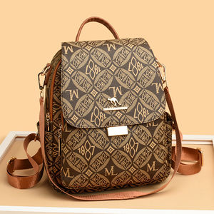 Sac à dos rétro imprimé pour femmes Sac de voyage tendance Simple grande capacité Sac à dos décontracté pour femmes à double usage Mochilas para ninas - Product Image 4