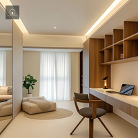 XINGRUO Étagères de bureau modernes sur mesure en grain de bois, armoire personnalisée pour appartement, hôtel, villa