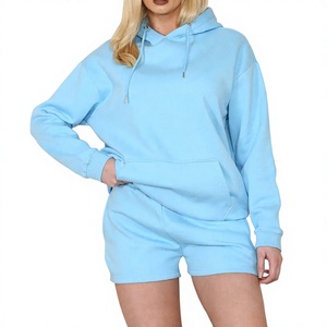 Women's Oversized Hoodie Shorts <b>Set</b> Fashion <b>Two</b> <b>Piece</b> Outfit Long Sleeve Pullover Top Casual Lounge Streetwear Apparel - Product Image 1