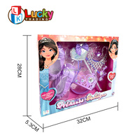 Lucky Toys Girl Dress Up Toys Zapatos de baile de encaje Zapatos de Ballet de lona en forma de corazón de encaje Varita de ballet Anillo de corona