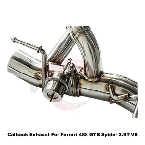 Vortex SS304 Valved Rear Exhaust Muffler System for Ferrari 488 GTB Spider 3.9T V8 Direct Fit Performance Tuning <b>Kits</b> - Product Image 6