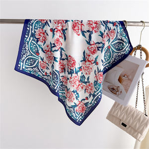 Écharpe en soie classique à imprimé ceinture et chaîne couleur or champagne pour <span class=keywords><strong>femme</strong></span>, châle et cravate en satin de style vintage - Product Image 5