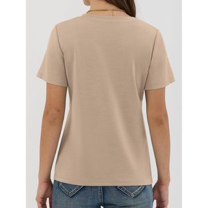 Camiseta de Manga Corta para Mujer FOXA, 100% Algodón Jersey, Antiarrugas, Básica, Informal, para Verano - Product Image 6