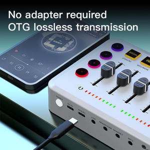 Carte son externe F9 pour enregistrement vocal, compatible avec microphones dynamiques et à condensateur, communication sans fil, batterie intégrée, pour le direct - Product Image 2