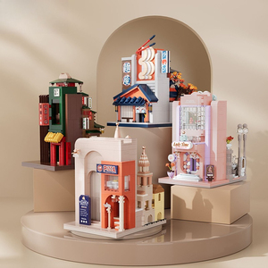 Blocs de construction architecturaux, Ensembles de construction Street View, Boutique de fondue chinoise, Architecture japonaise Sakura, Bâtiment urbain DIY, OEM - Product Image 2