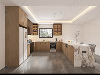 Lemari Dapur PRIMA Modern Elegan Bergaya Mewah dengan Finishing UV Mengkilap, Gagang Logam Emas, dan Lampu LED Terintegrasi