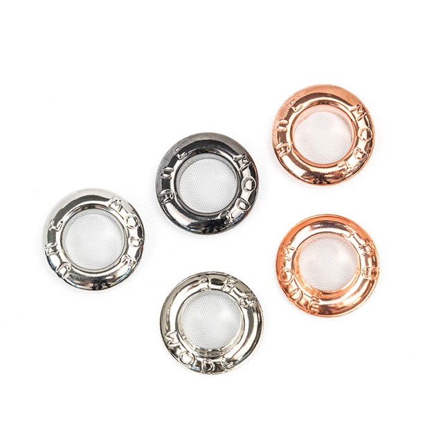 Custom Logo Decorative Ring Shoe Grommet 3mm/4mm/5.5mm Metal Eyelets for Clothing Bags Garment Accessories Buckle Eyelets