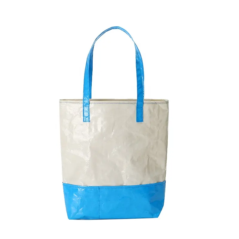 Wholesale Large Capacity PE Tote Bag Custom Logo Simple Portable Handbag Casual Shoulder Bag