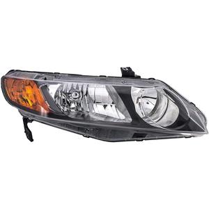 Faro Delantero para <span class=keywords><strong>Honda</strong></span> <span class=keywords><strong>Civic</strong></span> Sedán 2006-2008 con Carcasa Negra 33101SNAA02 HO2503125 Sistemas de Iluminación Automotriz Lámpara Frontal Partes de Vehículo - Product Image 1