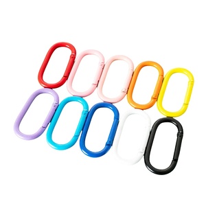 Kim loại hình bầu dục Vòng mùa xuân Clasp Clip Snap móc mùa xuân có thể mở ra Keyring tự làm mặt dây chuyền nối Dog chuỗi khóa túi Carabiner - Product Image 1