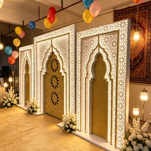 Luxury Carved LED Arch 3D PVC Arch Panel Wall with Support Stand Wedding Stage <b>Backdrop</b> for Events <b>Party</b> Decor - Product Image 5