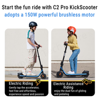 Ab stok akıllı elektrikli Scooter Ninebot tarafından Segway C2 Pro çocuklar için 16km/s Max hız çocuk Kickscooter 17km aralığı