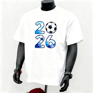 Camiseta 100% Algodón del <span class=keywords><strong>Campeonato</strong></span> <span class=keywords><strong>Mundial</strong></span> de Fútbol 2026, con Logotipo de Marca Personalizado, Regalo Conmemorativo para Fanáticos del Fútbol, Venta al Por Mayor - Product Image 2