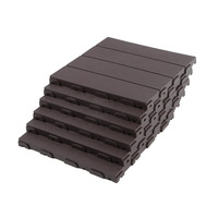 Dalles de sol en PVC auto-assemblables, résistantes à l'humidité, pour balcon, terrasse, cour - Surface ondulée à effet manuel, DIY