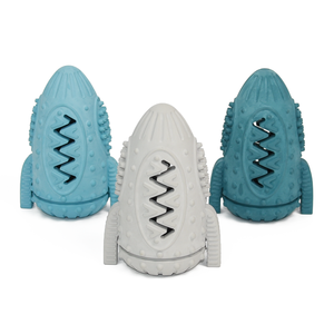 Nhà Máy Bán buôn Pet đồ chơi Rocket Shape tương tác đa chức năng cao su <span class=keywords><strong>Chew</strong></span> rò rỉ Pet đồ chơi cho chó - Product Image 3