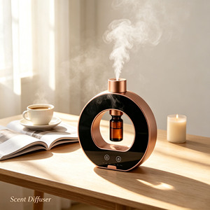 <span class=keywords><strong>Diffuseur</strong></span> d'arômes sans eau de luxe en métal, rechargeable par USB, pour la maison, en forme de cercle, avec machine à parfum et nébuliseur - Product Image 4