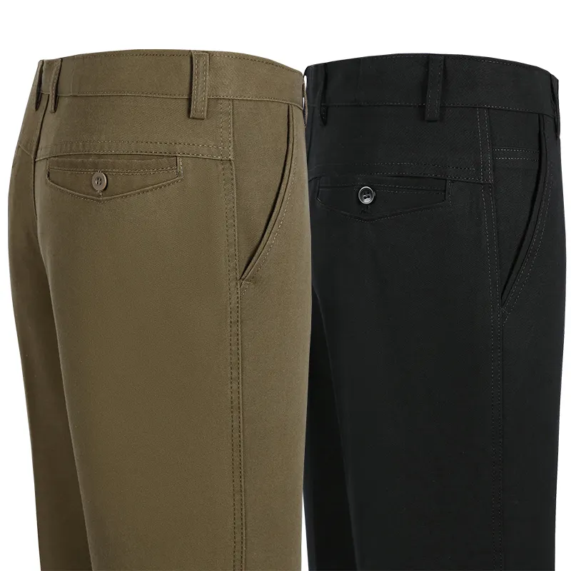 new men's trousers cotton casual pants middle-aged and old pants plus velvet padded men's trousers
