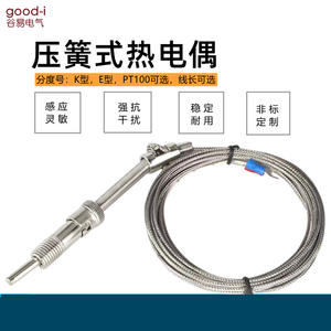 Sonde de contrôle de température avec fil blindé, thermocouple à ressort (type K) et capteur de température PT100 (type E) - Product Image 5