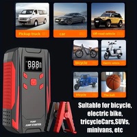 Démarreur de voiture portable 4-en-1 avec compresseur d'air intégré, batterie lithium 12V 20000mAh, booster de batterie, 150 PSI max pour les urgences routières