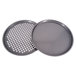 International Standard Black 0.35mm Carbon Steel Nonstick Round Large Pizza Baking <strong>Pan</strong> 33x1.5cm Dishwasher Safe Durable - Product Image 5