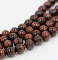 Vente en gros de cristaux d'oeil de tigre rouge de 8mm pierres de guérison naturelles perles en vrac pour la fabrication de bijoux