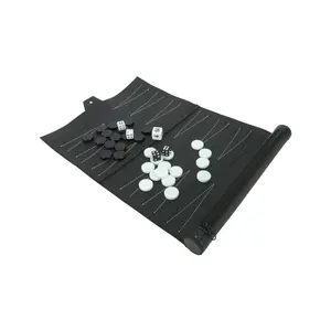 Oprolbaar Oprolbaar Schaak Backgammon Bordspel Pu Draagbaar Schaakspel