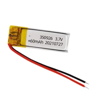 Odm Oem Batterij 3.7V 60Mah 350926 Voor Oplaadbare Producten Lipo Batterijen