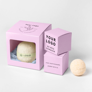 Boîtes cadeaux pour bombes de bain personnalisées, boîtes d'emballage <span class=keywords><strong>en</strong></span> papier vides avec fenêtre de 325 g pour bombes de bain - Product Image 1
