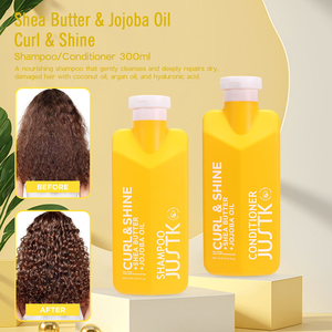 Wholesales <strong>Natural</strong> Hair Care JUSTK Curl &amp; Shine <strong>Shampoo</strong> and Conditioner for Moisturizing Shinny Curly Coily and Textured Hair - Product Image 6