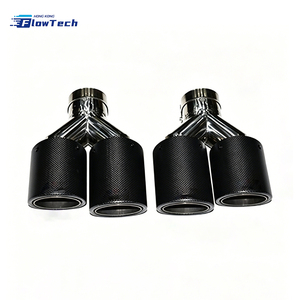 ปลายท่อไอเสียคาร์บอนไฟเบอร์สีดำเงา พร้อมแกนในสแตนเลส 304 สำหรับอุปกรณ์ตกแต่งท่อไอเสียรถยนต์แบบสากล - Product Image 3
