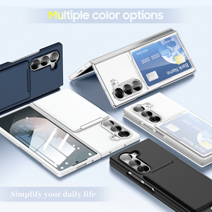 Étui portefeuille transparent haut de gamme pour Samsung Z Fold 7 avec porte-cartes et support, design de luxe, anti-rayures - Product Image 4