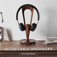 Support de câble créatif LUFAN en bois de noyer massif, organisateur de bijoux et support pour écouteurs, capacité 3-6L, modèle