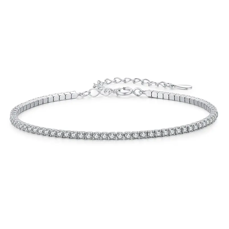 Classico 5A Cubic zirconi bracciale Tennis regolabile diamante 925 argento bracciale Homme donna gioielli