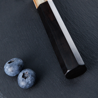 Trio de couteaux japonais en acier Damas de qualité supérieure : Nakiri 7 pouces, Santoku 7 pouces et Santoku 5,5 pouces pour une préparation authentique