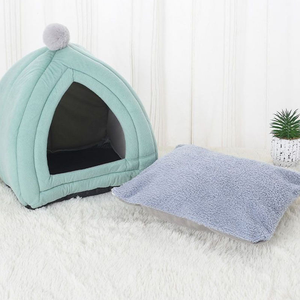 <span class=keywords><strong>Lit</strong></span> pour chat pliable écologique, chaud, antidérapant, en peluche, motif uni, pour pomeranian, chihuahua, fabricant - Product Image 2