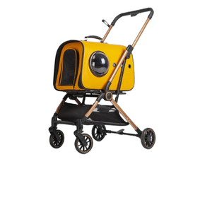Meistverkaufter Faltbarer Moderner Glas-<span class=keywords><strong>Trolley</strong></span> mit 4 Rädern, Kapsel-Haustierwagen für Kleine Hunde - Product Image 1