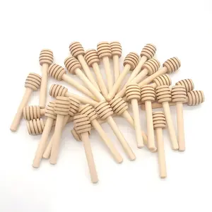 Houten Honing Dipper 3 Inch Mini Honingraat Stick Stirrer Stick Voor Honey Pot Doseer Motregen Honing