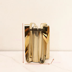 Venta Directa de Fábrica, Florero Decorativo Abstracto para el Hogar, de Acero Inoxidable, con Curva Ondulada, de Metal - Product Image 4