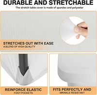 Nappe en spandex blanche de 6 pieds pour tables rectangulaires, ajustée et extensible, lavable, résistante aux plis, protection de table