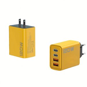 120W Dual <b>USB</b> + Type C GaN PD Fast Charger Phone Quick Charging <b>Adapter</b> for Tablet Pro Laptop Smart Phones Charge - Product Image 1