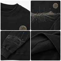 Felpe da Uomo in Cotone Pesante con Collo Tondo, Basso MOQ, Personalizzazione Grafica, Confezione Personalizzata, Servizio OEM