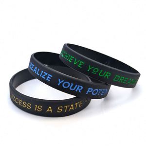 Bracelet en silicone personnalisé avec logo imprimé en relief pour cadeaux promotionnels, bracelet créatif imperméable - Product Image 4