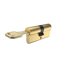 Cylindre de serrure de porte professionnel en laiton de marque Jixin, double cylindre pour porte en acier, grade 1 ANSI, entraxe 60 mm, 3 clés, doré