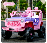 Mobil Mainan Anak Bertenaga Baterai 12V Warna Pink, Gaya 4x4 Off-Road, Truk Listrik dengan Remote Control untuk Anak Perempuan