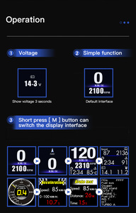 Nhà máy bán AP1 OBD2 GPS thông minh LCD đa chức năng Xe đo HEAD-up hiển thị chiếu <span class=keywords><strong>HUD</strong></span> với nhiệt độ nước cho tất cả các xe - Product Image 4