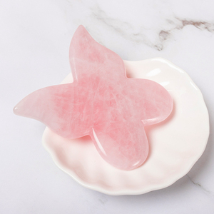 หินหยกธรรมชาติสำหรับนวดหน้า,เครื่องมือดูแลผิวรูปผีเสื้อหิน Gua Sha สำหรับนวดหน้า - Product Image 6