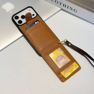Funda de Cuero para Teléfono con Ranuras para Tarjetas, Correa Cruzada y Protección Antigolpes para iPhone, Diseño de Moda para Mujer, Venta Directa de Fábrica - Product Image 3